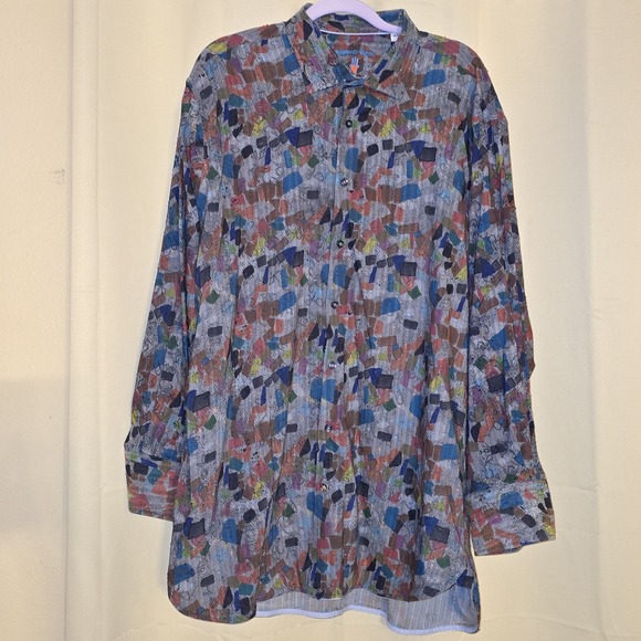 Other - Luciano Visconti Shirt Men's Size 2XLB Multi-Color Wild‎ Print Cotton/Modal